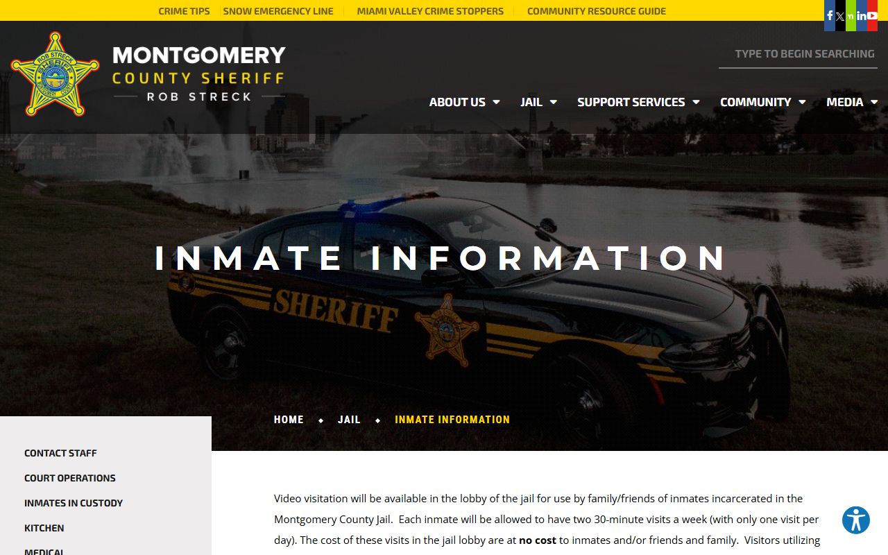 Dayton recent bookings Montgomery County Sheriff Office website