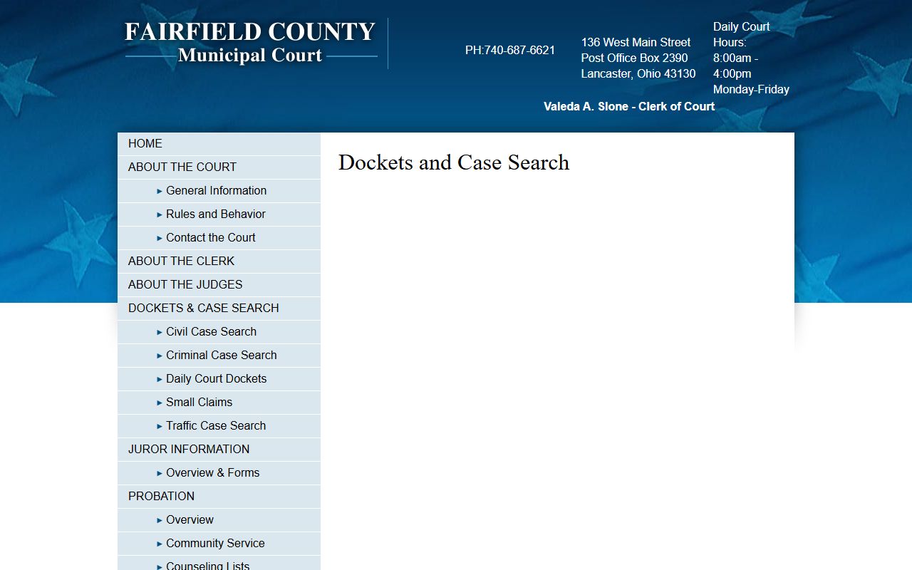 Fairfield County recent bookings clerk of courts case search