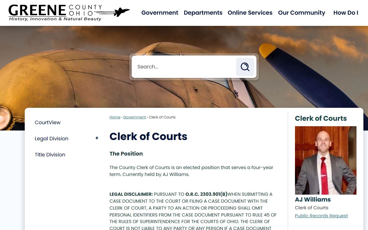 Greene County recent bookings clerk of courts records