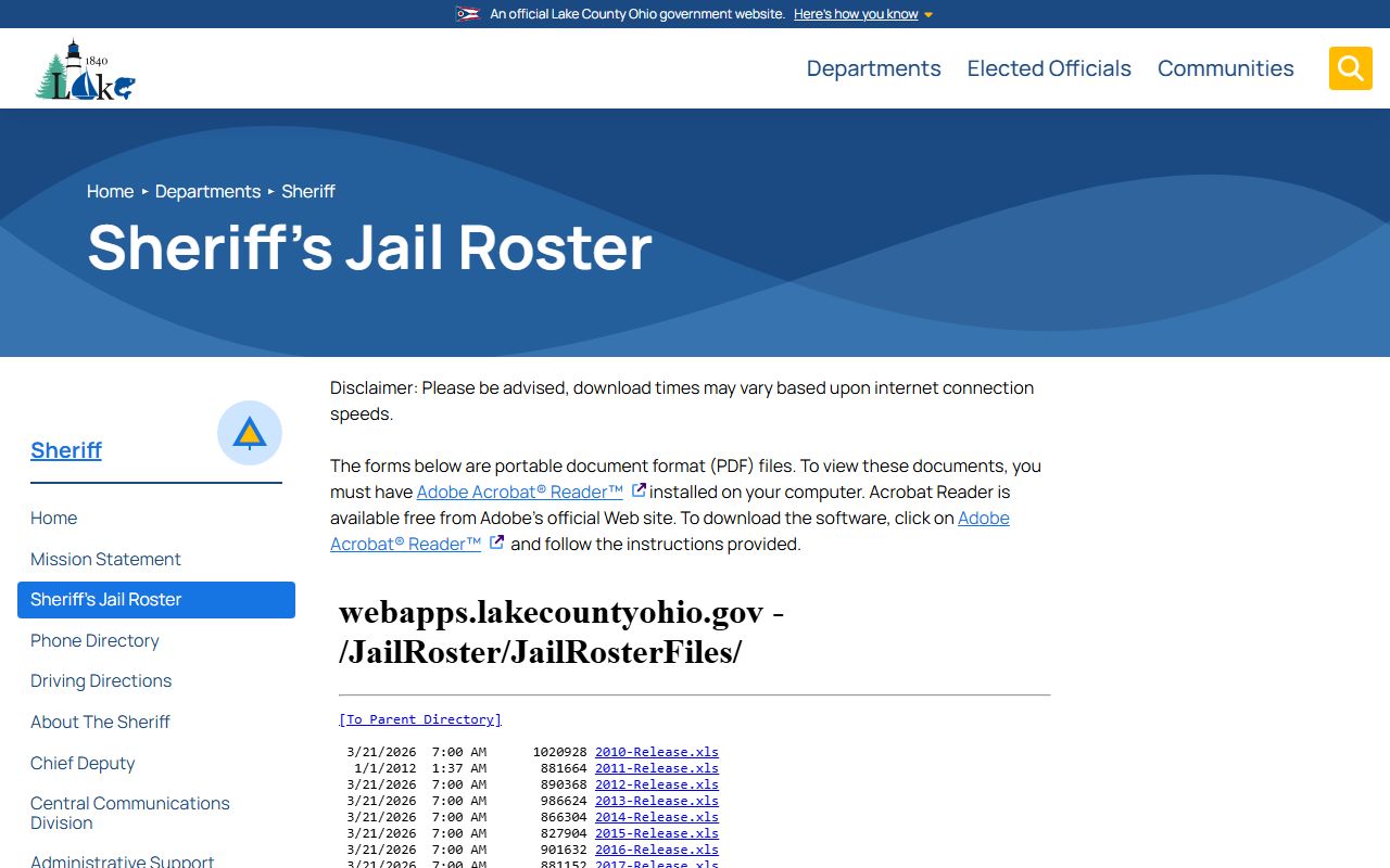 Lake County recent bookings sheriff office jail roster page
