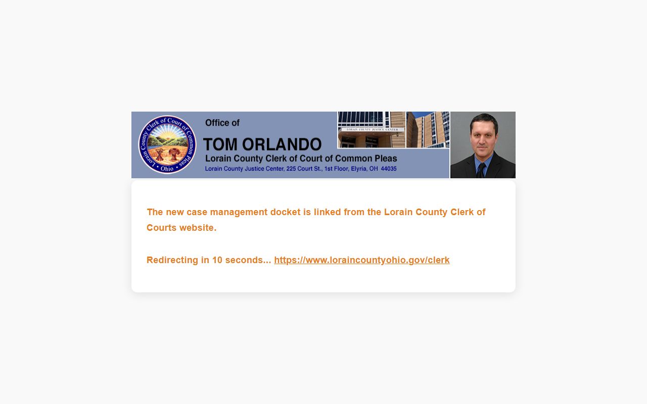 Lorain County recent bookings clerk of courts case search