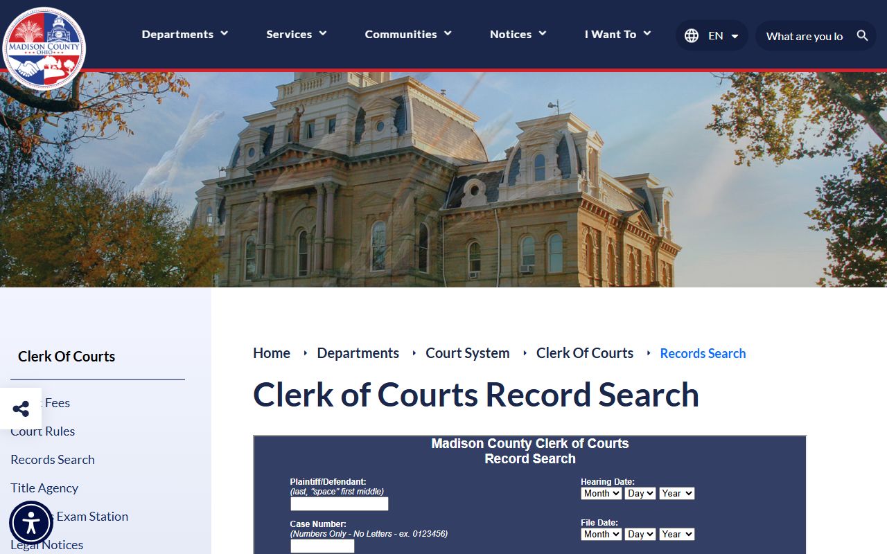 Madison County recent bookings clerk of courts records
