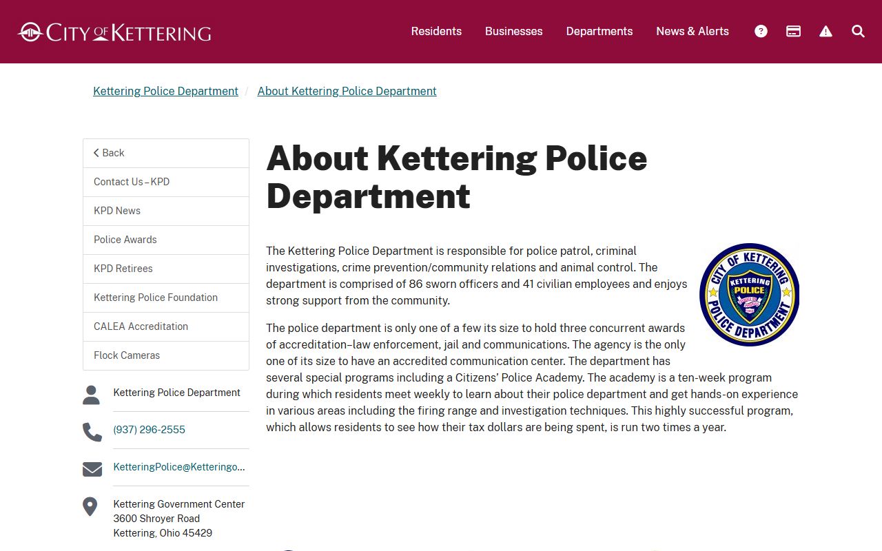 Montgomery County recent bookings Kettering Police Department