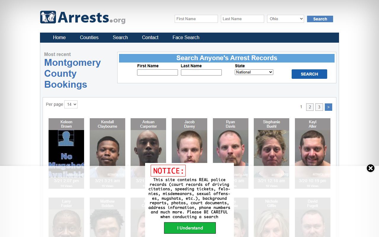 Montgomery County recent bookings Huber Heights Police