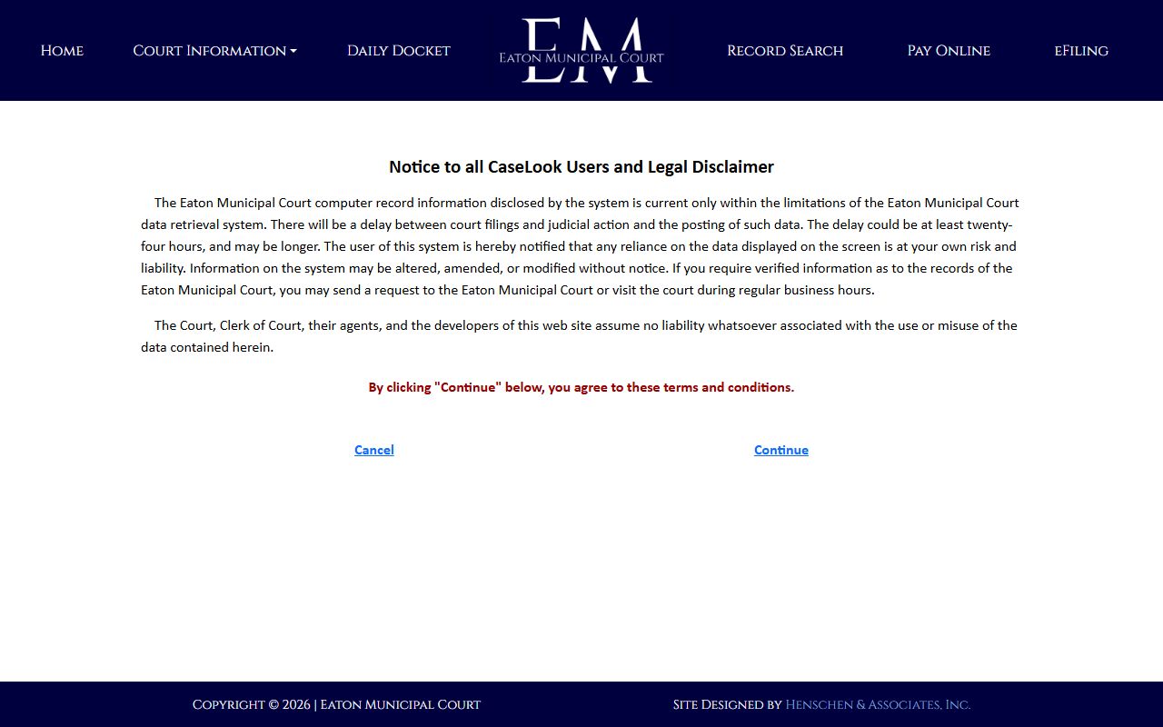 Preble County recent bookings Eaton Municipal Court record search