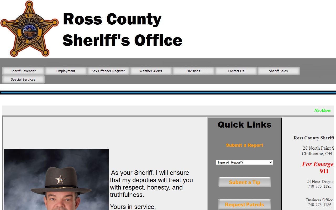 Ross County recent bookings sheriff office website