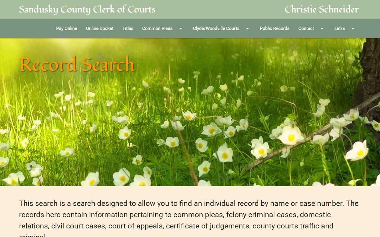 Sandusky County recent bookings sheriff office website
