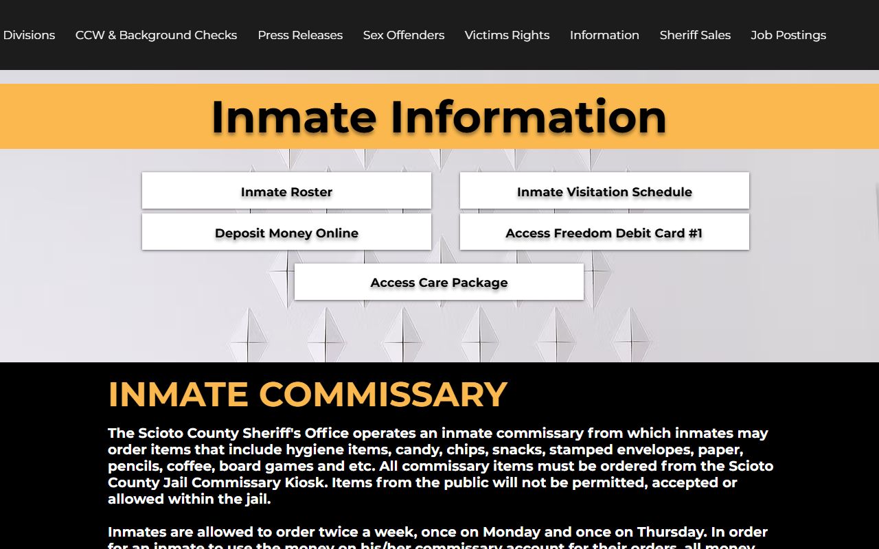 Scioto County recent bookings sheriff office website