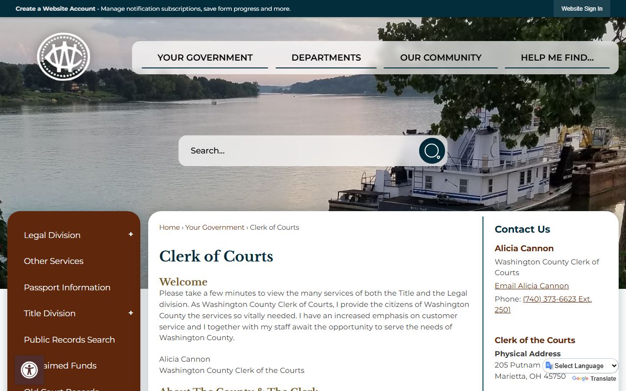 Washington County recent bookings clerk of courts website
