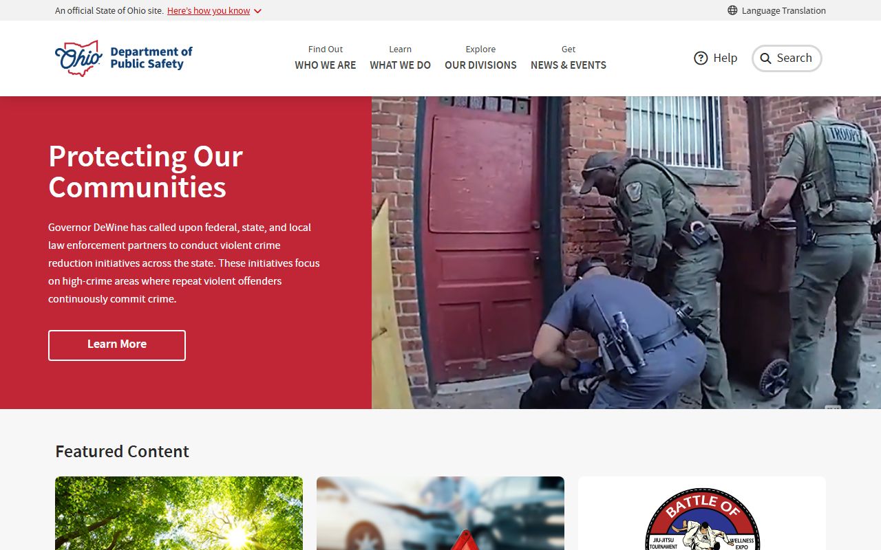 Ohio Department of Public Safety recent bookings and records